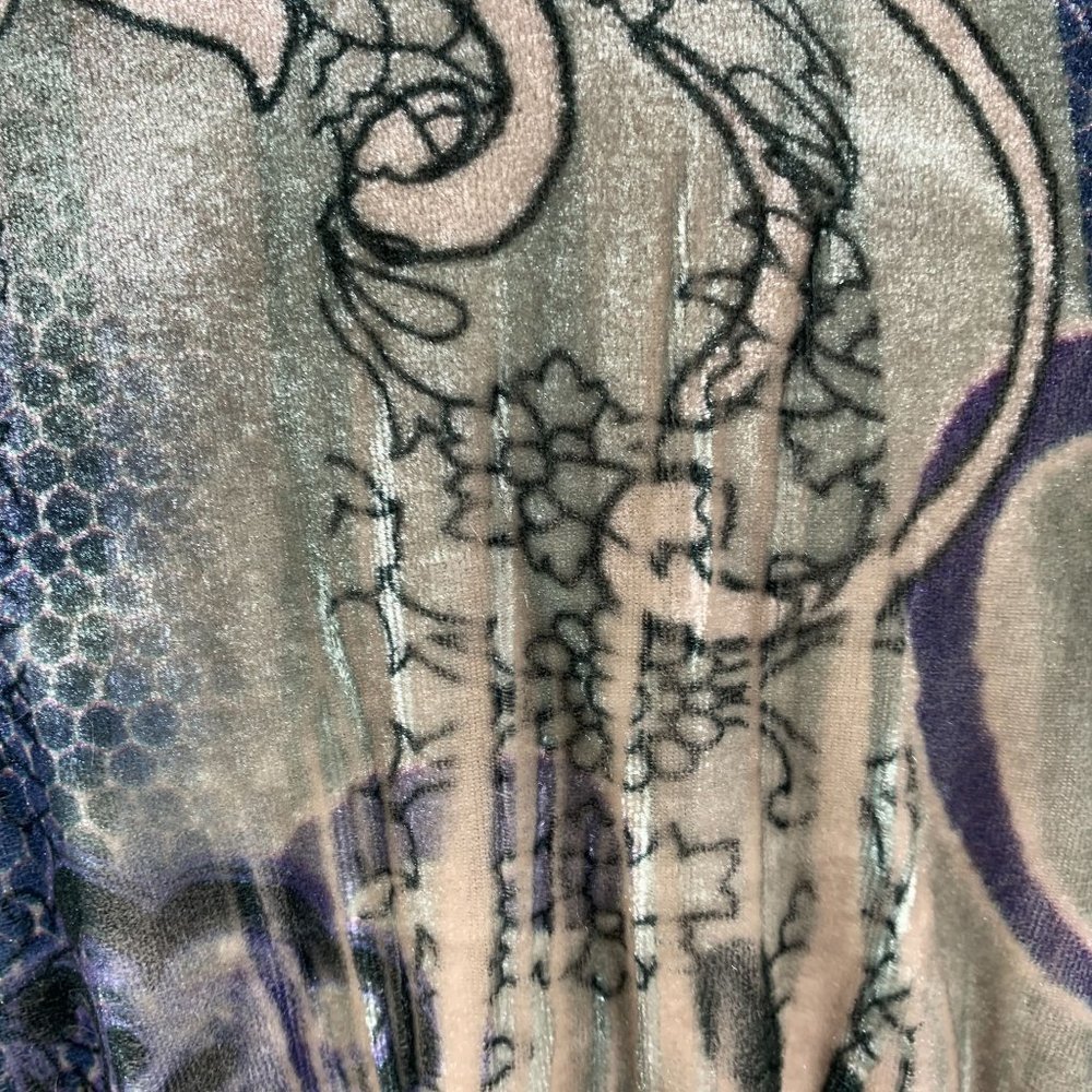 Volume One Large Dress NWT Velvet Gray Knee V Neck - Picture 6 of 6